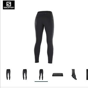 Salomon trail wind stopper tights. NWT